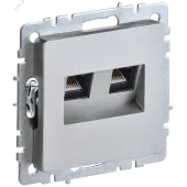 BRITE Розетка компьютерная двойная RJ45 кат.5E РК10-2-БрА алюминий
