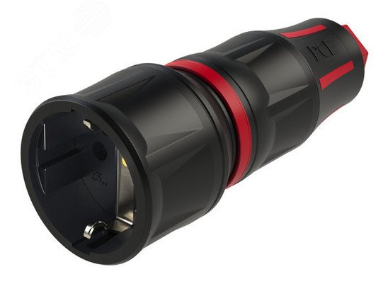 Розетка каб 16A/250V/2P+E/IP20 корпус черный, маркер черный