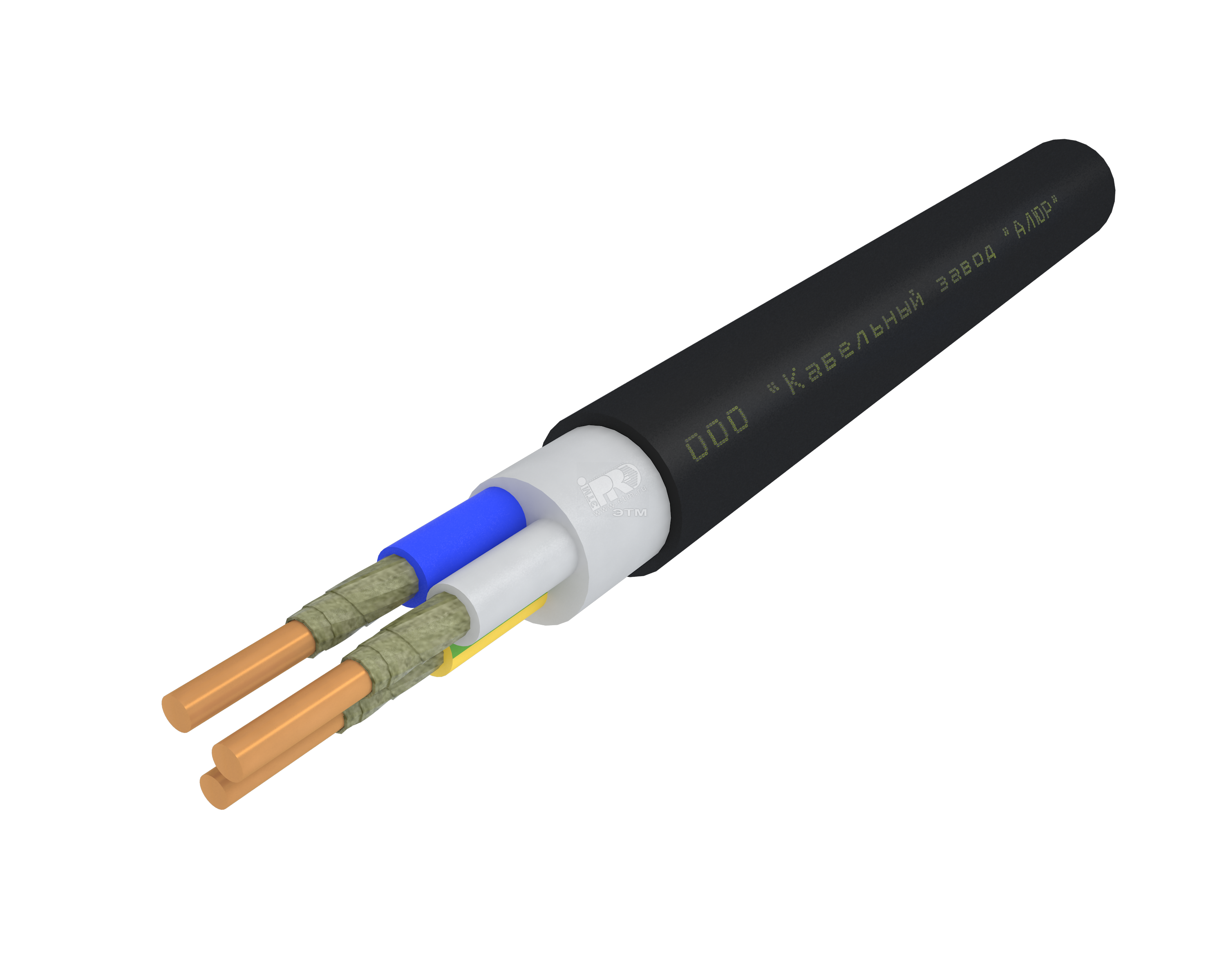 Кабель силовой ППГнг(А)-FRHF 3х1.5ок (N.PE)-0.66 однопроволочный (барабан)