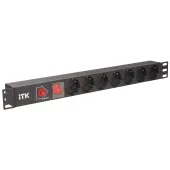 Блок распределения питания PDU 7 розеток немецкий стандарт с выключателем и защитой от перенапряжения