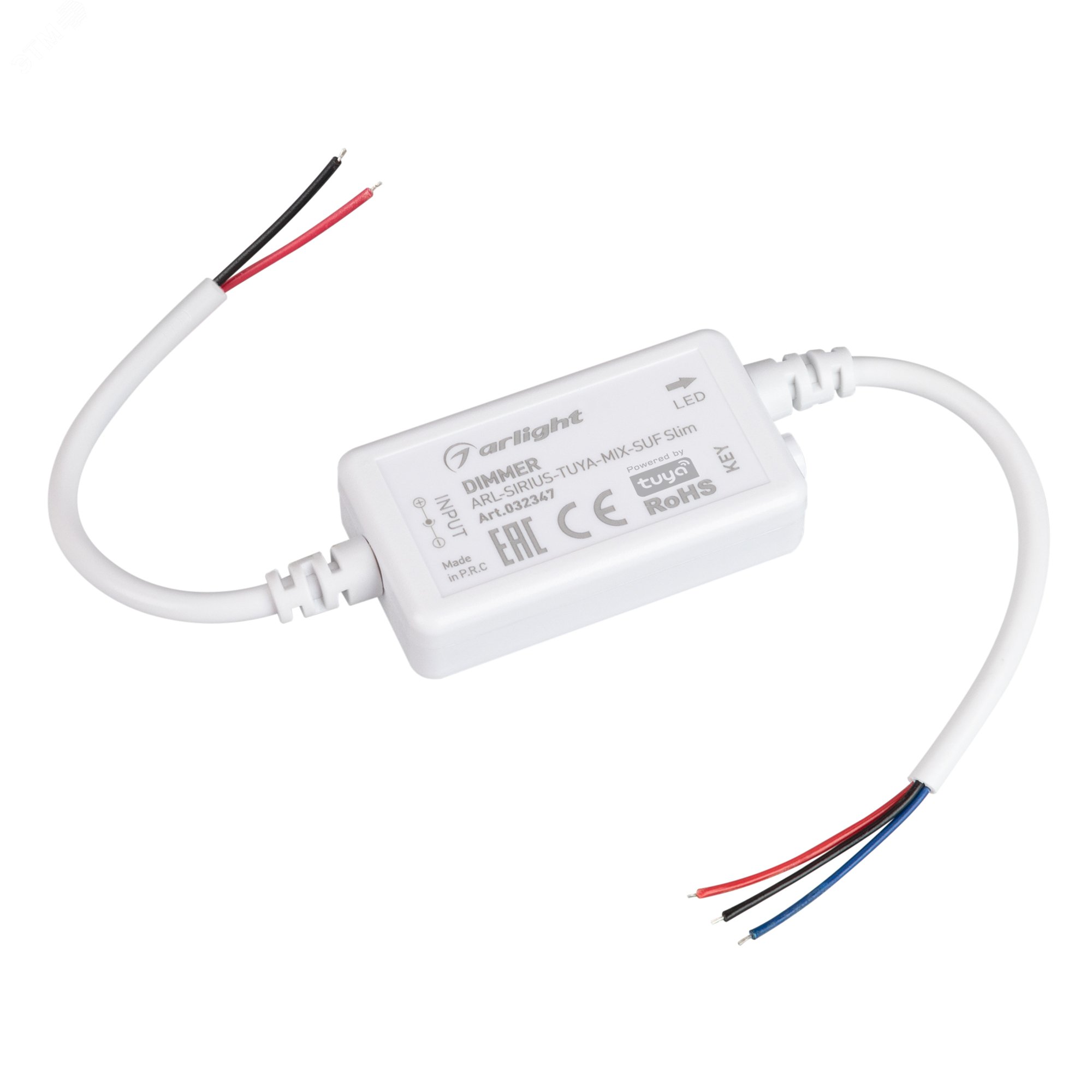 Диммер ARL-SIRIUS-TUYA-MIX-SUF Slim (12-24V, 2x3A, 2.4G) (ARL, IP20 Пластик, 3 года)