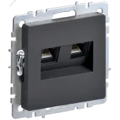 BRITE Розетка компьютерная двойная RJ45 кат.5E РК10-2-БрГ графит