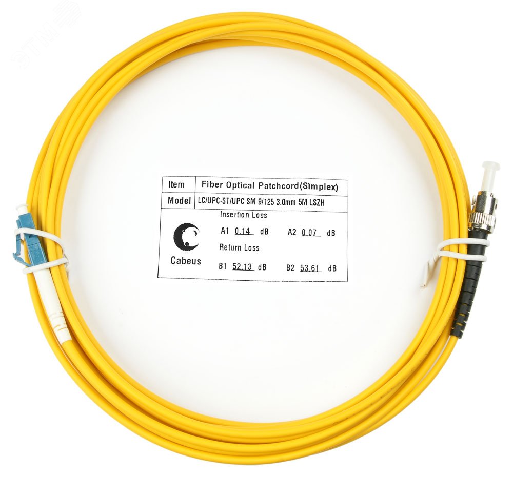 Шнур оптический simplex 20м LC-ST 9/125 sm LSZH