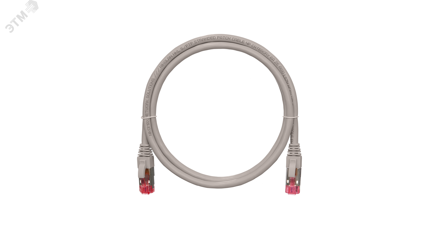 Шнур S/FTP 4 пары Кат.6a 2хRJ45/8P8C T568B 7х0165мм LSZH серый 3м