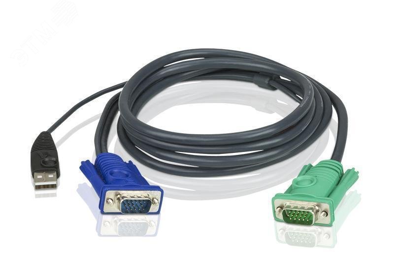 Кабель KVM VGA, USB, 1.8 м.