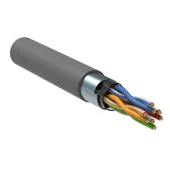 Витая пара F/UTP кат.5E 4х2х24AWG solid LSZH нг(А)-HF серый (305м)