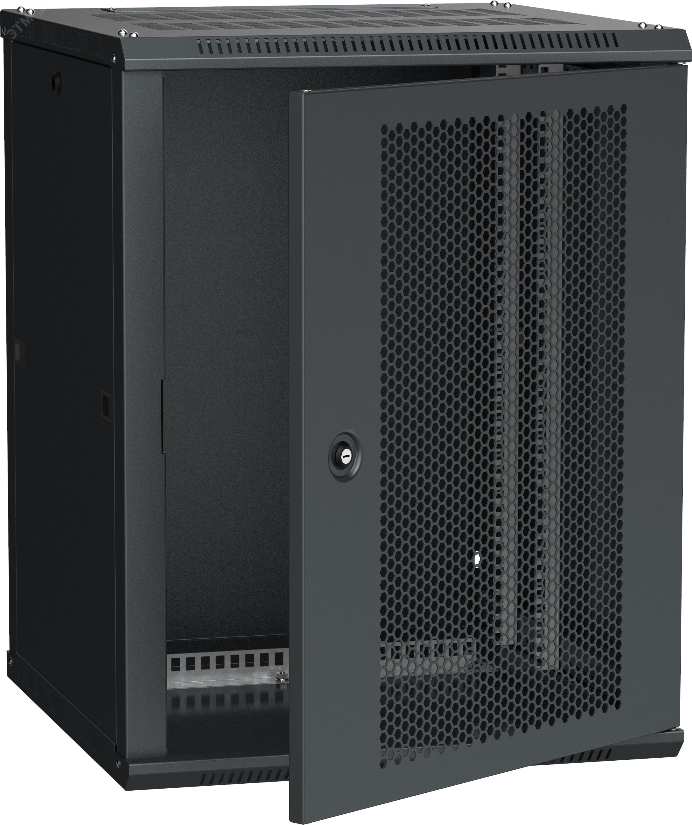 Шкаф LINEA W 12U 600x600 мм дверь перфорированная RAL9005