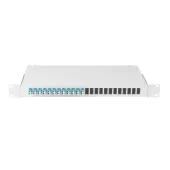 Оптический кросс 19д 1U укомплектованный на 24 порта LC/UPC SM 9/125 OS2 серый полный комплект