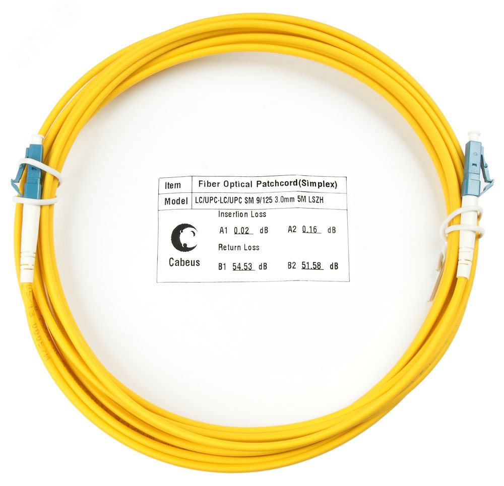 Шнур оптический simplex 5м LC-LC 9/125 sm LSZH