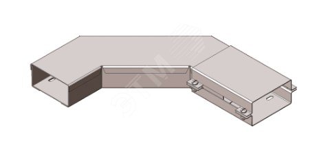 Короб горизонтальный для поворота трассы на 90 У1109 100х50-90х1,0 УХЛ1, оцинкованный лист(толщина покрытия(10...18мкм), S1,0