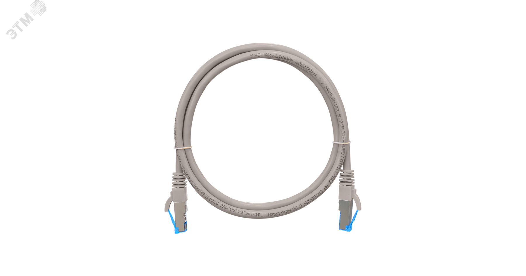 Патч-корд S/FTP 4 пары категория 6 2хRJ45/8P8C T568B 7х0.165мм LSZH серый 2м
