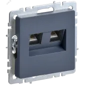 BRITE Розетка двойная RJ11+RJ45 кат.5E РК/Т12-БрМ маренго