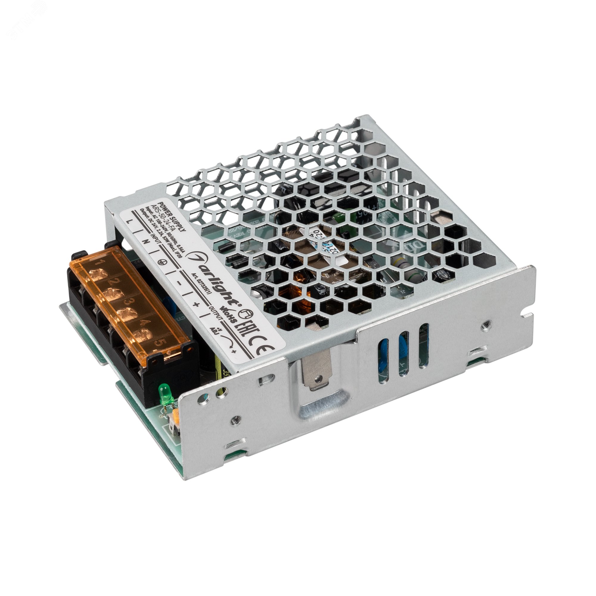 Блок питания ARS-50-24-FA (24V, 2.2A, 53W) (ARL, IP20 Сетка, 3 года)