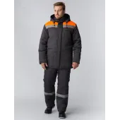 Костюм зимний Партнер NEW (Смесовая, 210) п/к, темно-серый/оранжевый,48-50,158-164