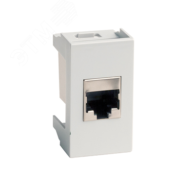 Розетка RJ-45 категория 6 Viva 1 модуль серая