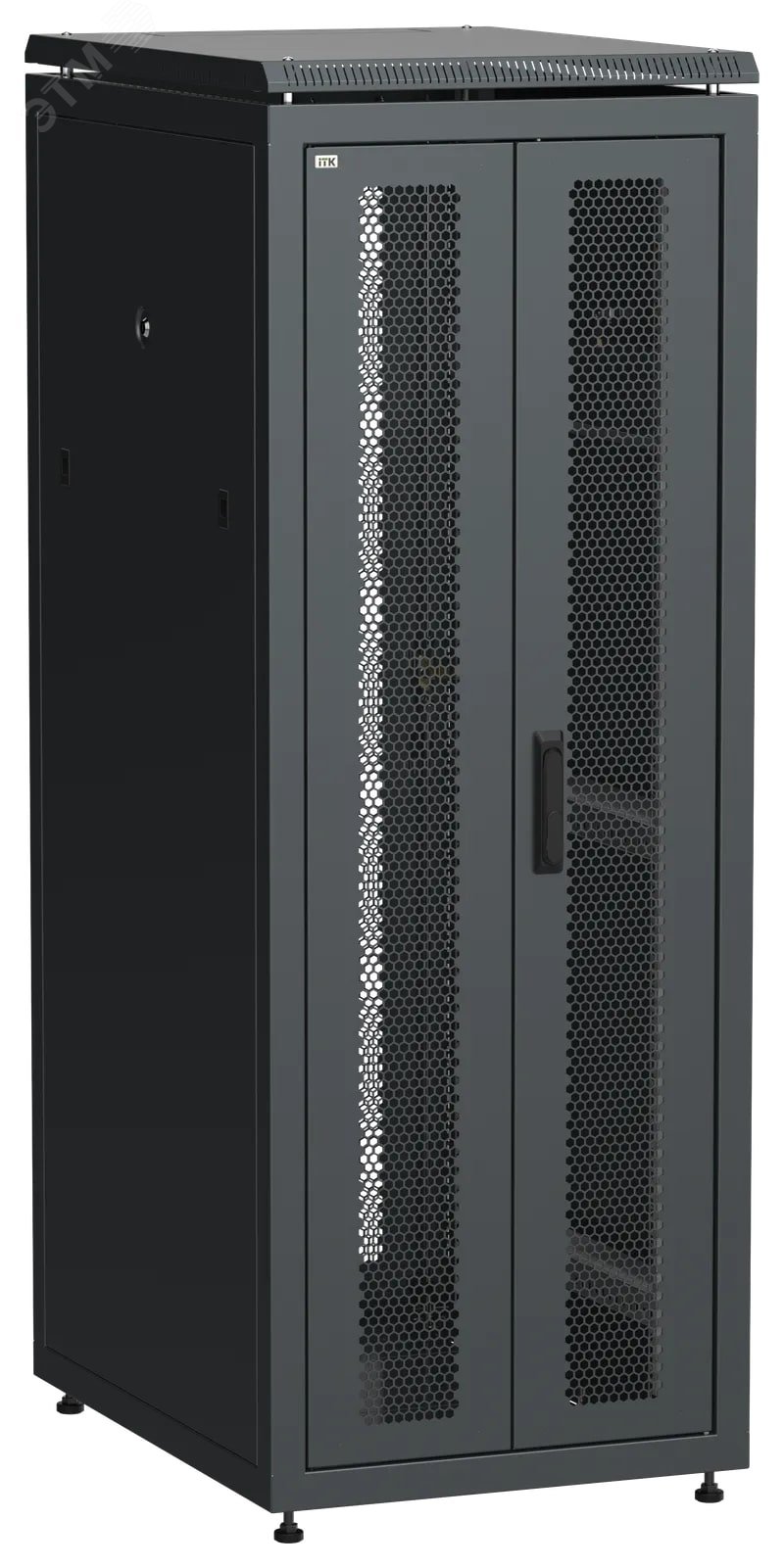 Шкаф напольный сетевой 19' LINEA N 33U 600х800мм передняя распашная перфорированная дверь задняя перфорированная черный