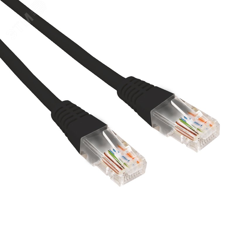 Патч-корд U/UTP CAT 6, RJ45-RJ45, 26AWG, LSZH, черный, 1м,