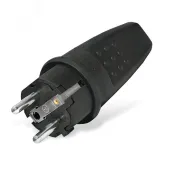 Вилка прямая c/з каучук 16А 250В IP44 (еврослот)
