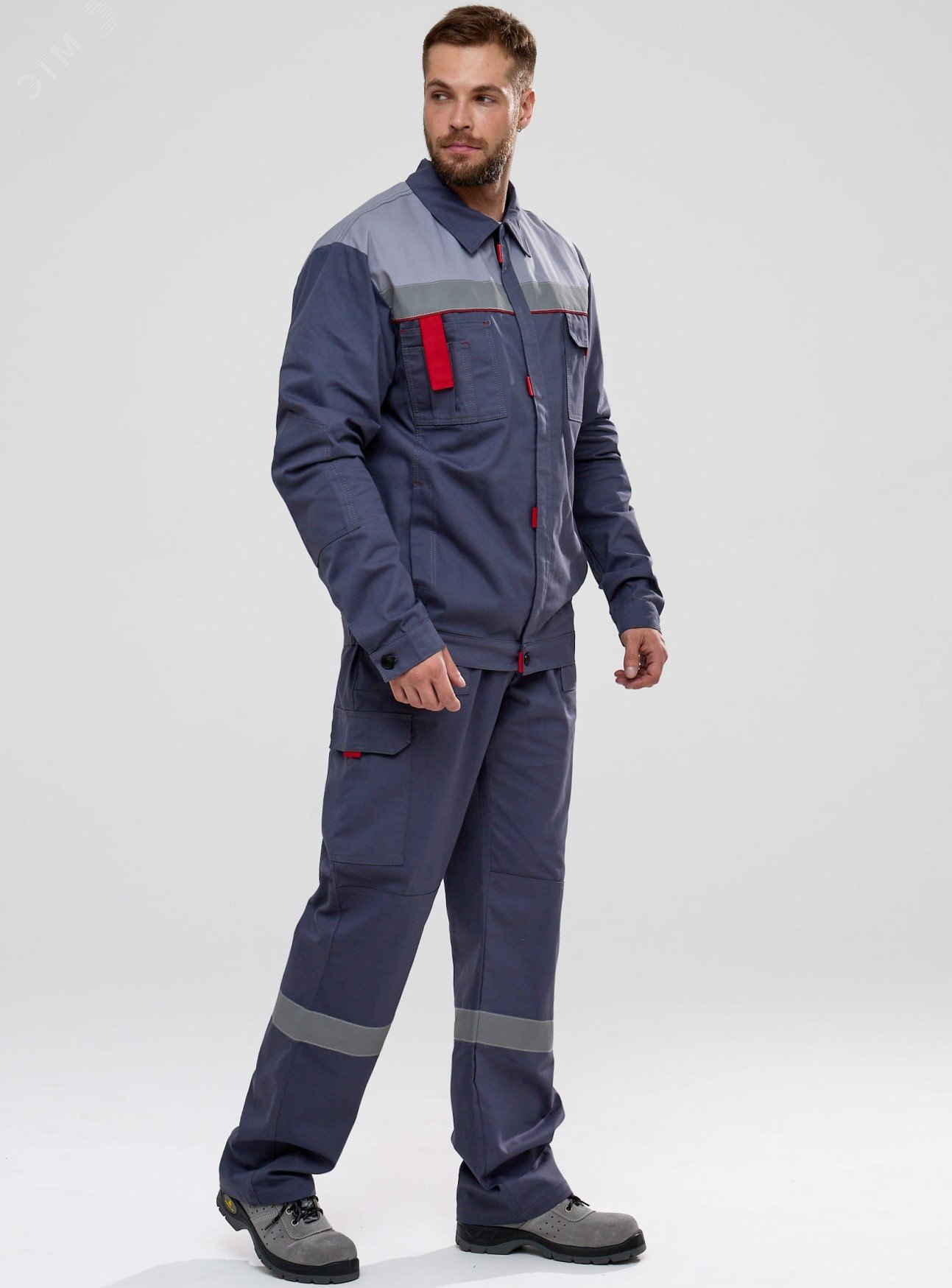 Костюм Флагман-Фаворит-2 СОП IMP (тк.Саржа,250) п/к, т.серый/св.серый, р. 60-62/182-188