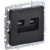 BRITE Розетка компьютерная двойная RJ45 кат.5E РК10-2-БрЧ черный