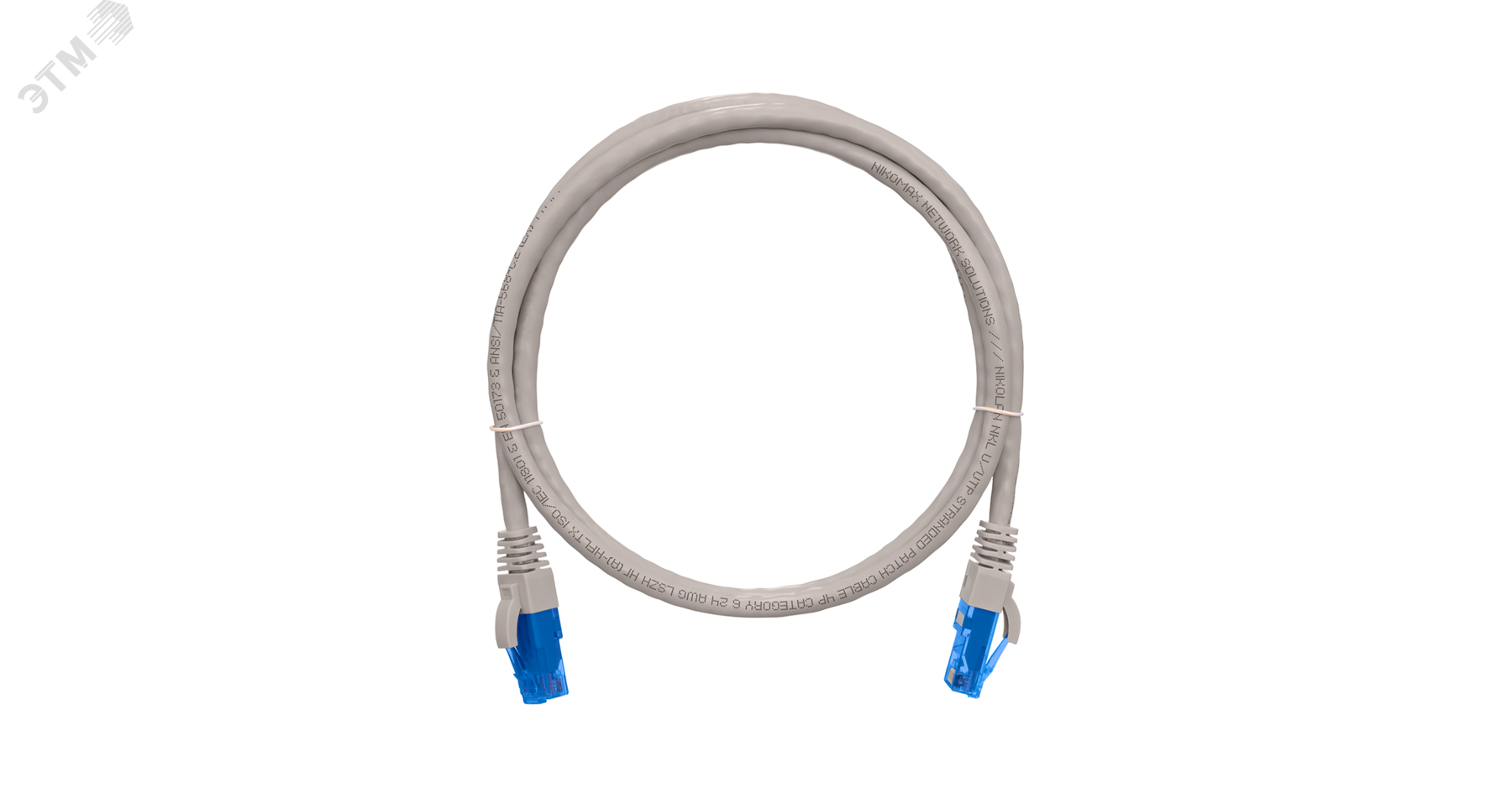 Шнур U/UTP 4 пары Кат.6 2хRJ45/8P8C T568B 7х0205мм LSZH серый 5м