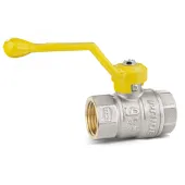 Кран шаровый латунный никелированный 11б27п Ду15 Ру40 (1/2') ВР/ВР рычаг GAS