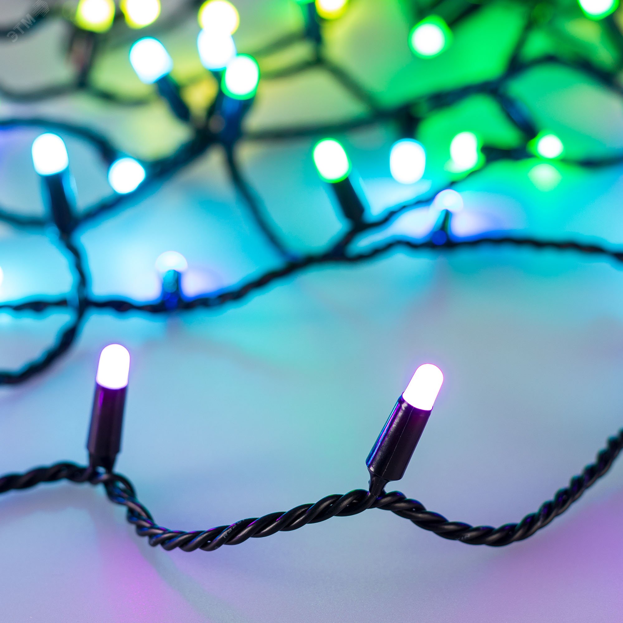 Гирлянда светодиодная декоративная ARD-STRING-CLASSIC-10000-BLACK-95LED-MILK-LIVE RGBW-DMX (24V, 10W) (ARDCL, IP65)