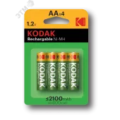 Аккумуляторы NiMH (никель-металлгидридные) HR6-4BL 2100mAh [KAAHRP-4] (80/640/15360)