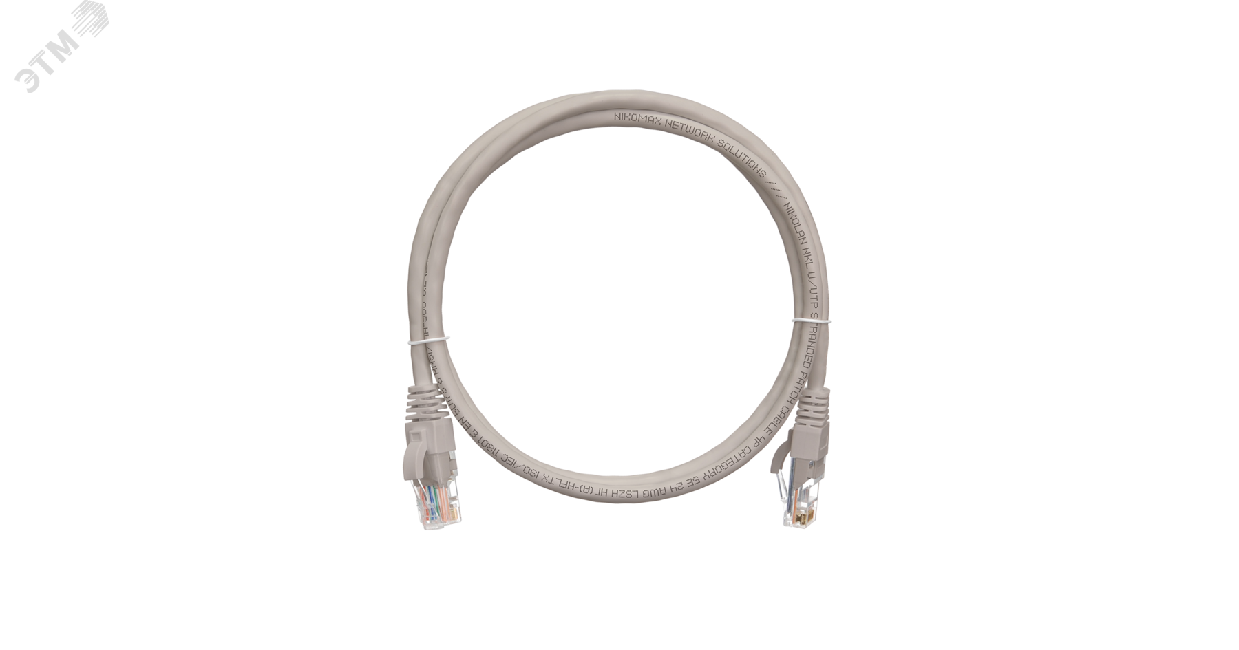 Шнур U/UTP 4 пары, Кат.5e, 2хRJ45/8P8C, T568B, 7х0,205мм, LSZH, белый, 0,5м