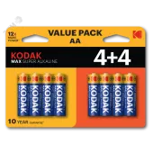 Батарейка Kodak LR6 4+4BL MAX SUPER Alkaline AA