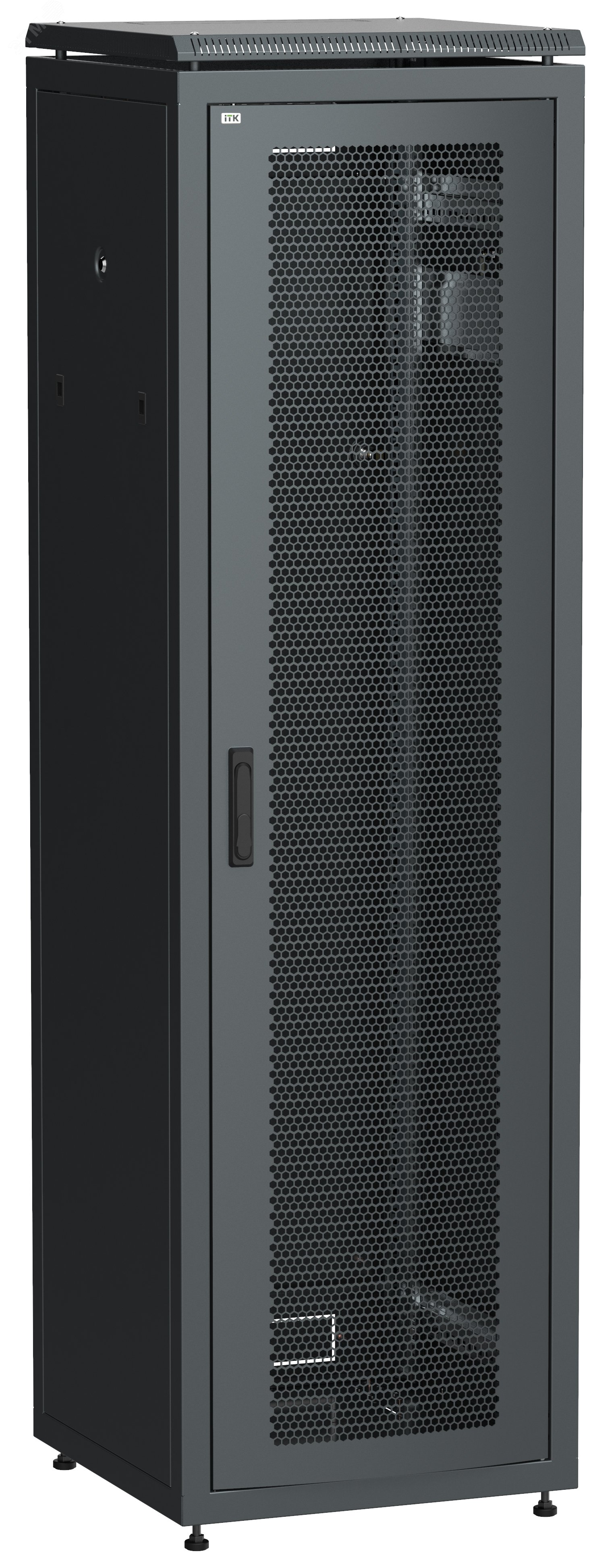Шкаф сетевой 19дюйм LINEA N 47U 600х600 мм перфорированная передняя дверь черный