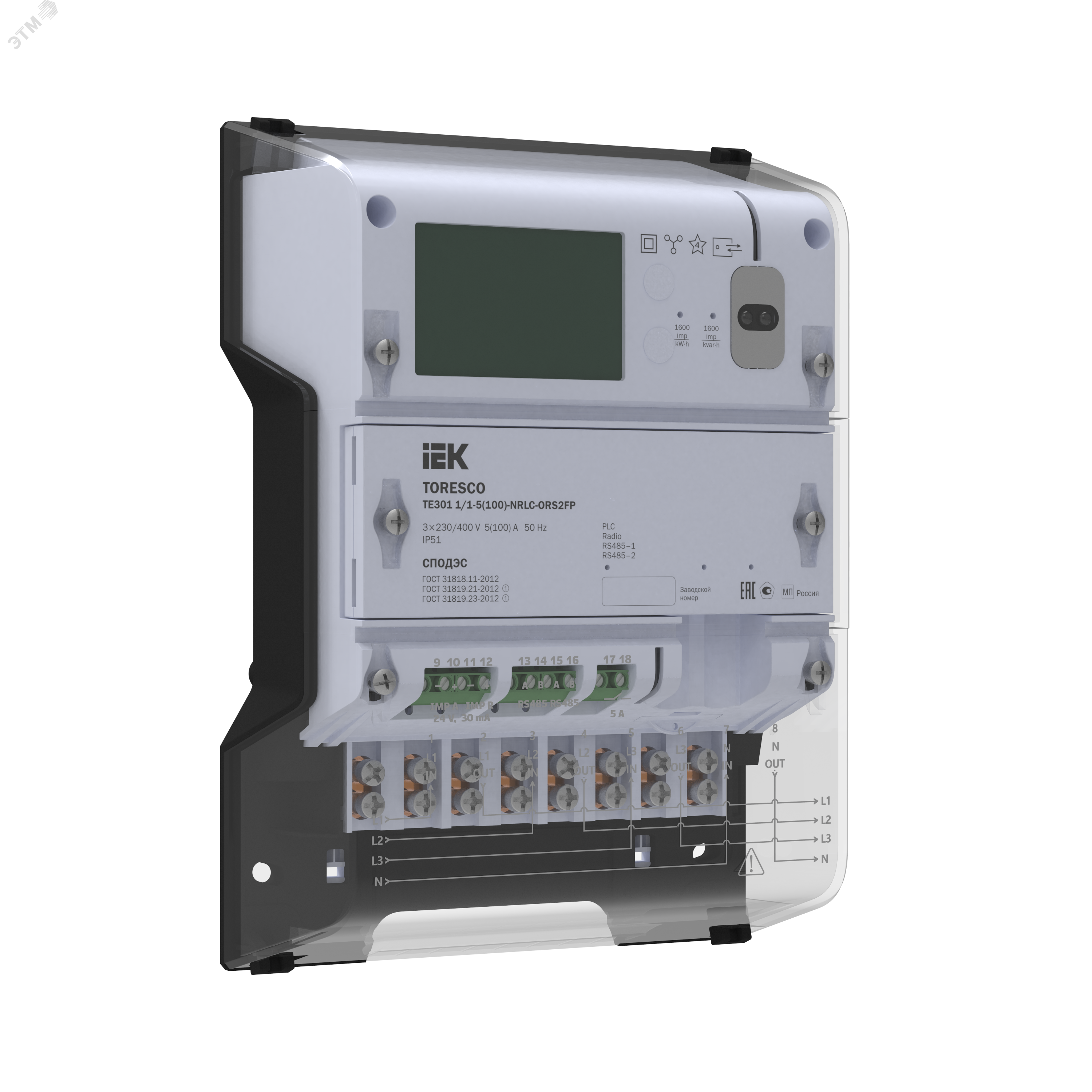 TORESCO Счетчик электрической энерги TE301 1/1-5(100)-NRLC-ORS2FPG