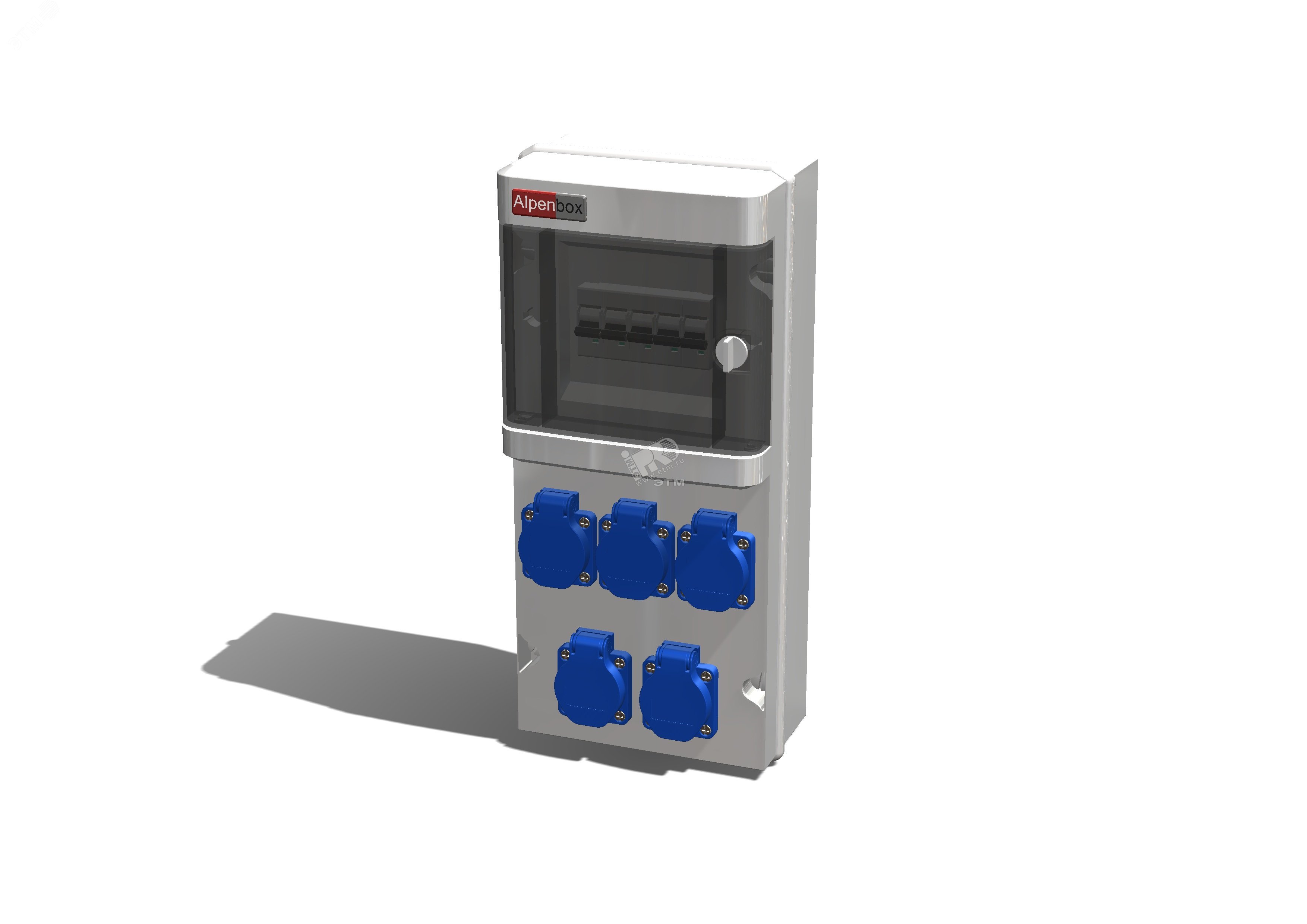 Устройство распределительное настенное пластик IP54 32A корпус 176х400х110 серый