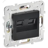 SKANDY Розетка компьютерная двойная RJ45 кат.5E SK-K03Bl черный IEK