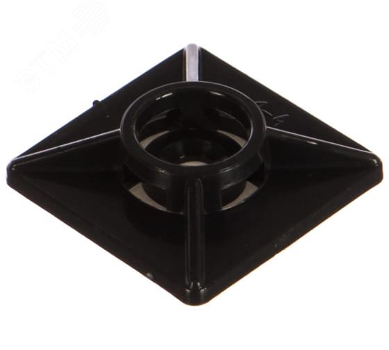 Площадка под хомут 27х27 нейлон черная самоклеящаяся (20шт)