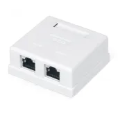 Розетка компьютерная RJ-45 категория 5e экранированная двойная внешняя Dual IDC цвет белый WRline