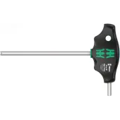 Отвёртка шестигранная 454 Hex-Plus HFс Т-образной рукояткой с функцией фиксации крепежа 6 x 150 мм с дополнительным коротким рабочим концом