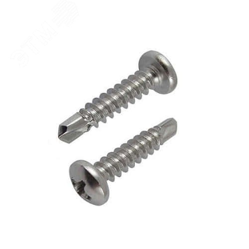 Саморез 4,2x13 DIN7504М с полукруглой головкой с буром на конце оцинкованная сталь