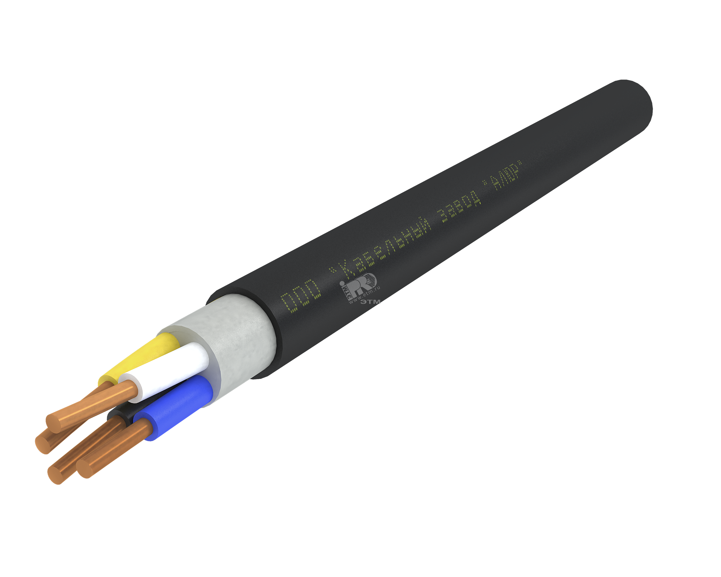 Кабель силовой ППГнг(А)-HF 4х35ок(PE)-0.66 однопроволочный черный (барабан)