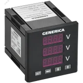 Вольтметр цифровой щитовой трехфазный 72х72мм LED GENERICA