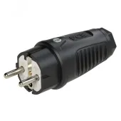 Вилка кабельная 16А/250V/2P+E/IP54 корпус черный, маркер черный