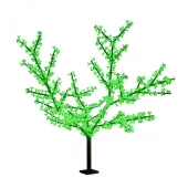 Дерево светодиодное Сакура, высота 2,4 м, крона 2,0 м, зелёные светодиоды, IP 65, понижающий трансформатор в комплекте