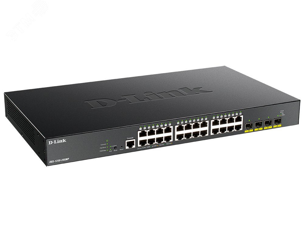 Коммутатор управляемый L2 24 порта GE/SFP+  100 1000 10000 (10G) Мб/с PoE 370Вт