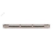 Панель 19'', 1U, 24 порта, Кат.6, RJ45/8P8C, экран., металлик