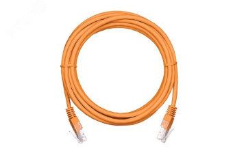 Шнур U/UTP 4 пары категория 5e 2хRJ45/8P8C T568B медный PVC оранжевый 5м 10шт.