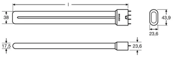 DULUX L 55W/3000K 2G11 L=533 (тёплый белый) - КЛЛ лампа OSRAM