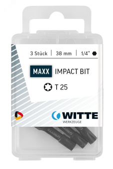Бита PZ2 x 38 мм, 1/4'' E6.3 IMPACT, пластик. уп. 3 шт.