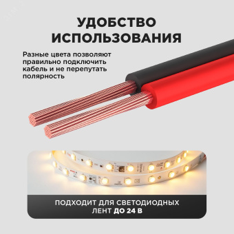 Кабель акустический ШВПМ PROconnect 2х1.50 кв.мм, красно-черный, 100 м