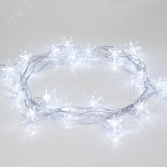 Гирлянда светодиодная Снежинки 20 LED белые 2,8 м