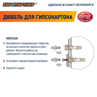 Анкер для гипсокартона PBA 14х39 с шурупом (100шт)